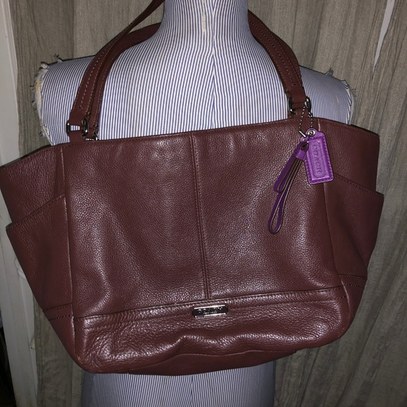 Coach Handbags - coach Eggplant brown rich leather tote bag